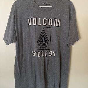 Volcom Charcoal Tee with Bold Print